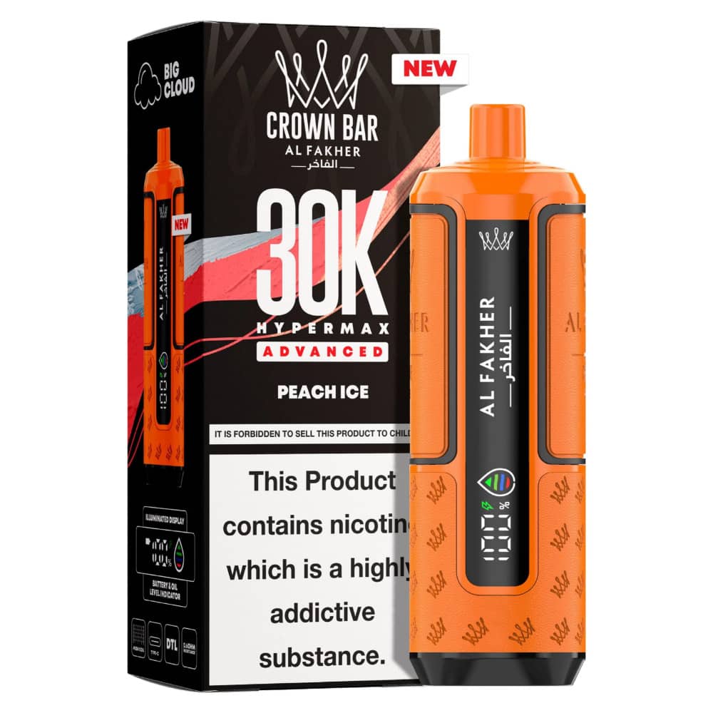 Al Fakher 30k Hypermax Prefilled Pod Kit Box of 5 Peach Ice