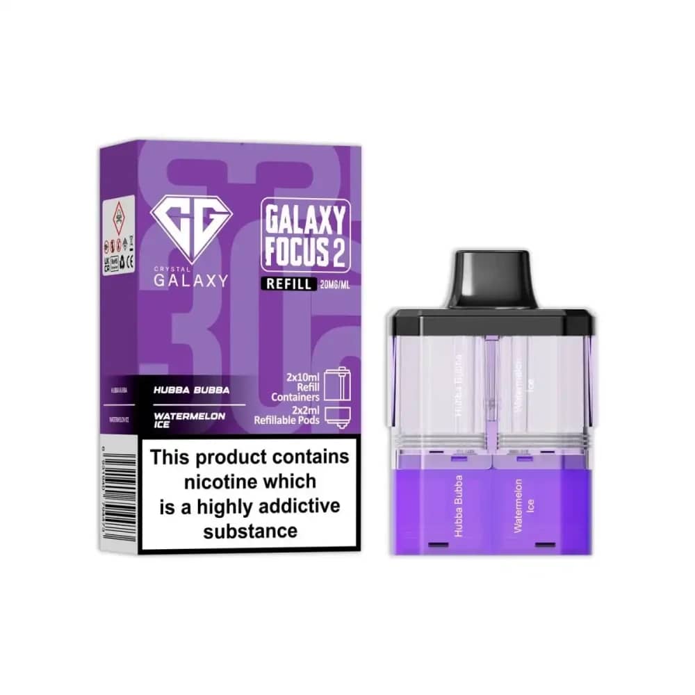 Crystal Galaxy Focus 6k Pods Pack of 5 Hubba Bubba / Watermelon Ice