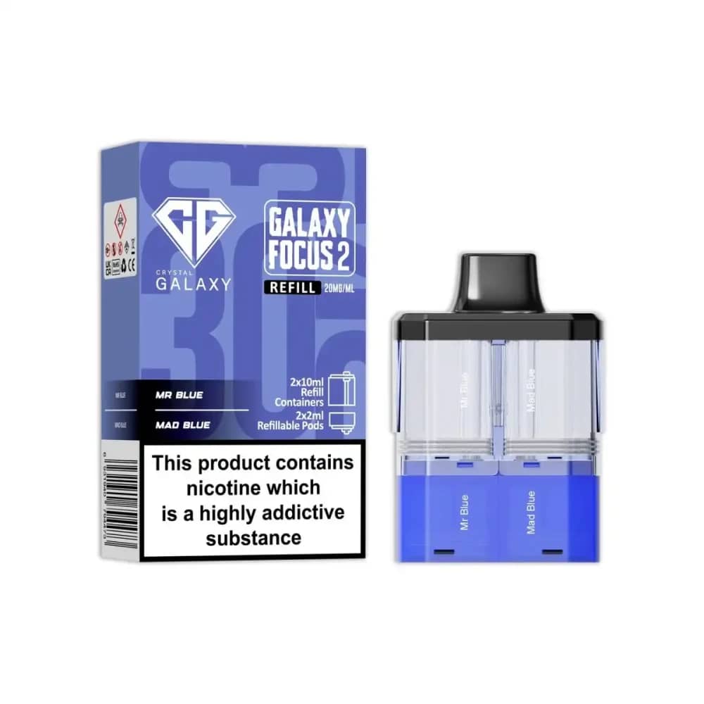 Crystal Galaxy Focus 6k Pods Pack of 5 Mr Blue / Mad Blue