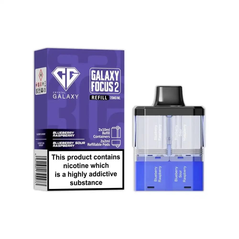 Crystal Galaxy Focus 6k Pods Pack of 5 Blueberry Raspberry / Blueberry Sour Raspberry