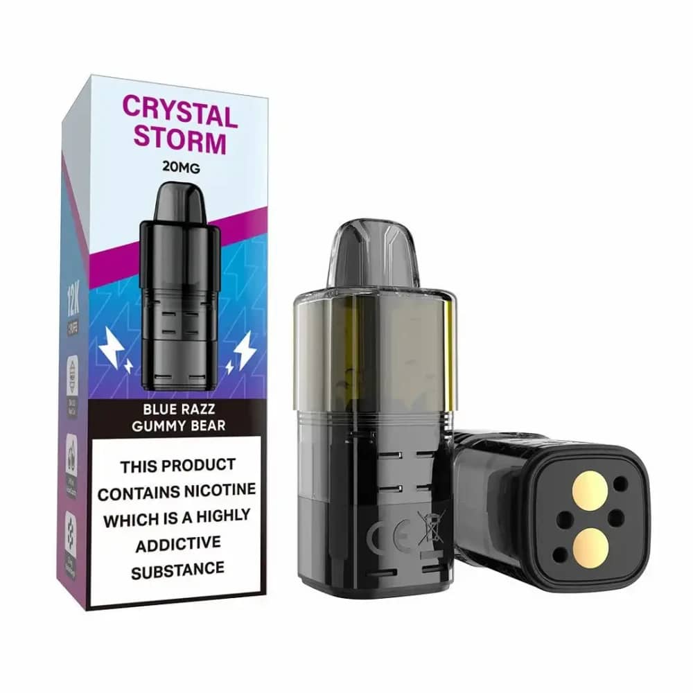 Crystal Strom Bar 12k Pods Pack of 5 Blue Razz Gummy Bear