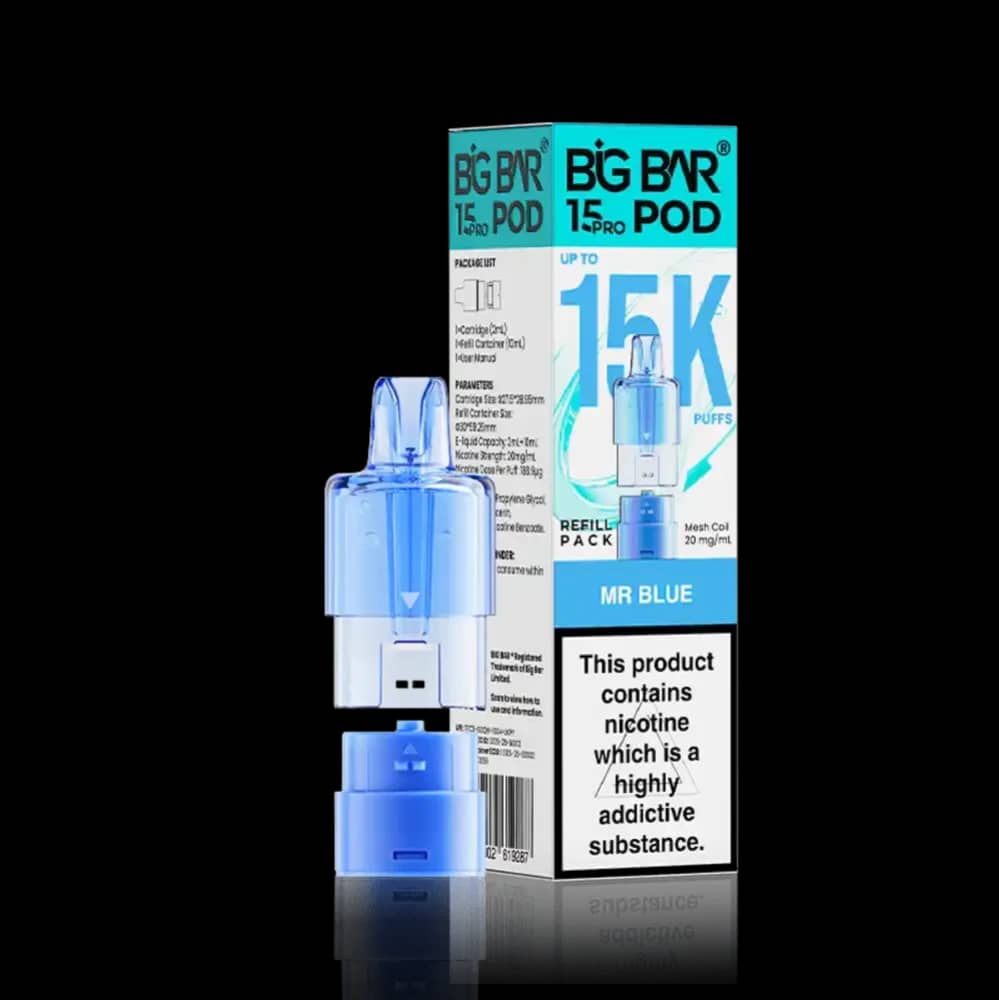 Big Bar Pro 15k Pods Pack of 5 Mr Blue
