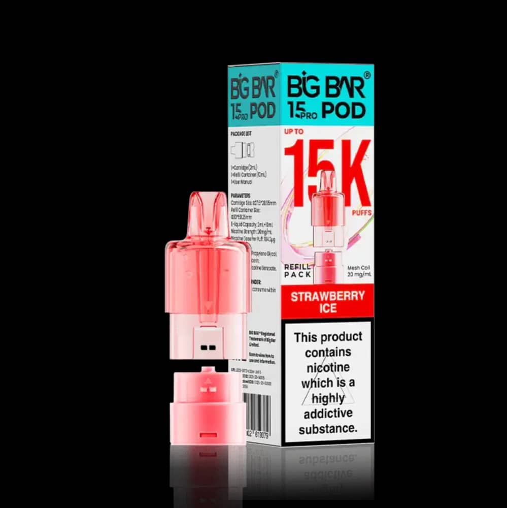 Big Bar Pro 15k Pods Pack of 5 Strawberry Ice