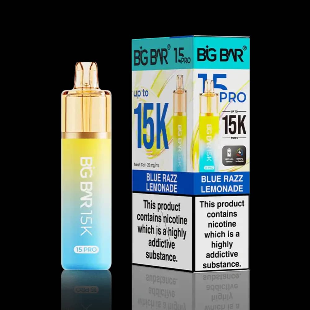Big Bar Pro 15k Vape Kit Box of 5 Blue Razz Lemonade