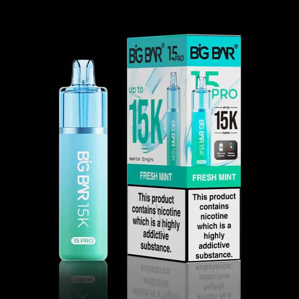 Big Bar Pro 15k Vape Kit Box of 5 Fizzy Mint