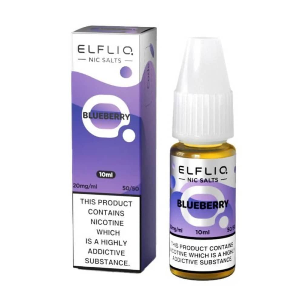 Elf Bar Elfliq Nic Salt E-Liquids 10ml Box of 10 Blueberry 10mg
