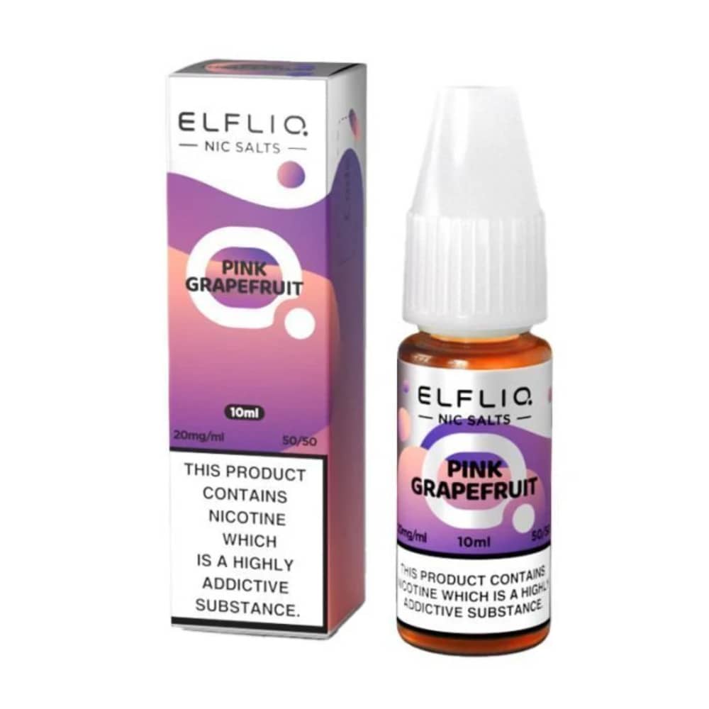 Elf Bar Elfliq Nic Salt E-Liquids 10ml Box of 10 Pink Grapefruit 10mg