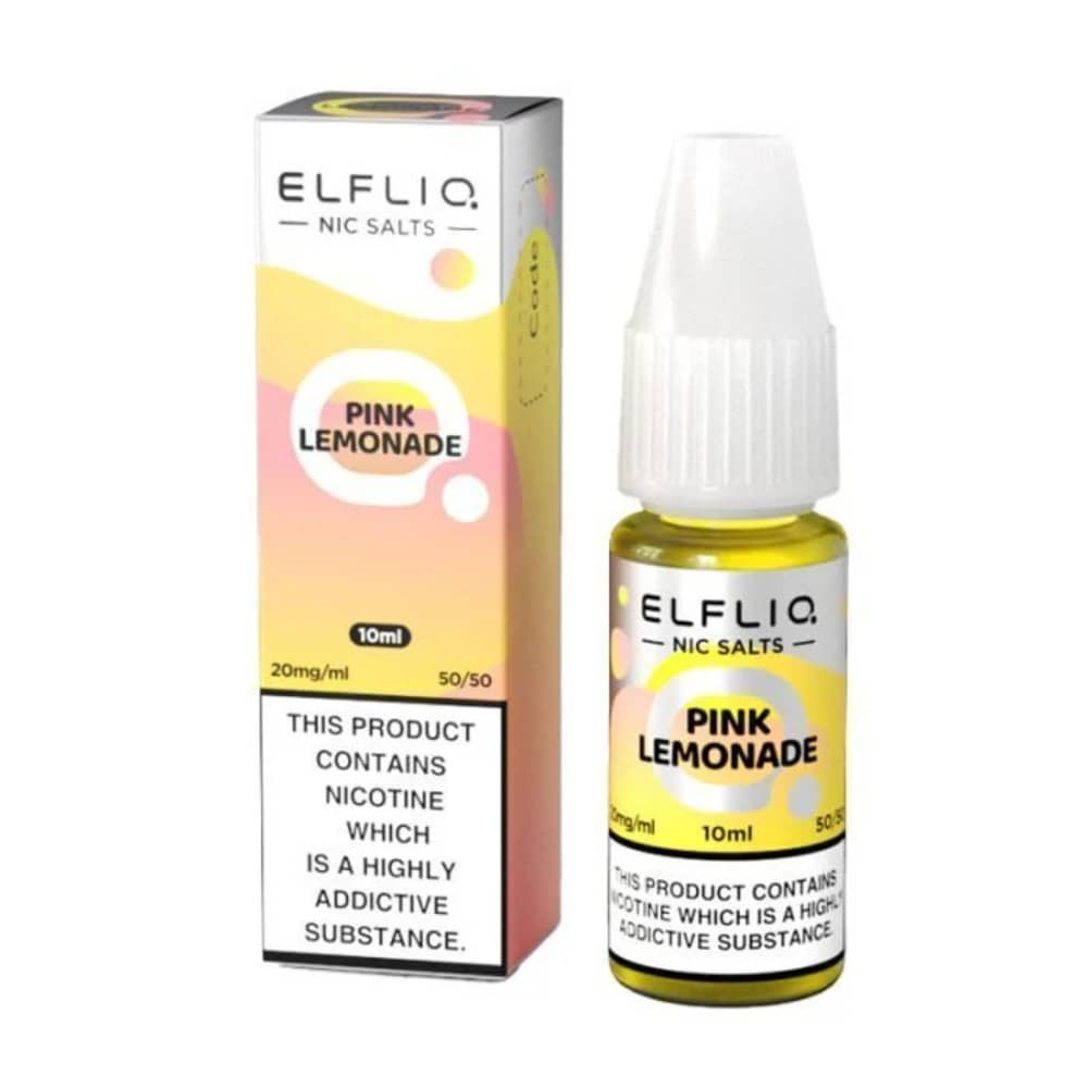Elf Bar Elfliq Nic Salt E-Liquids 10ml Box of 10 Pink Lemonade 10mg