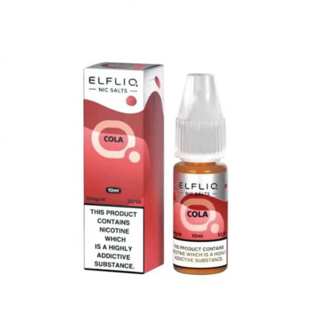 Elf Bar Elfliq Nic Salt E-Liquids 10ml Box of 10 Cola 10mg