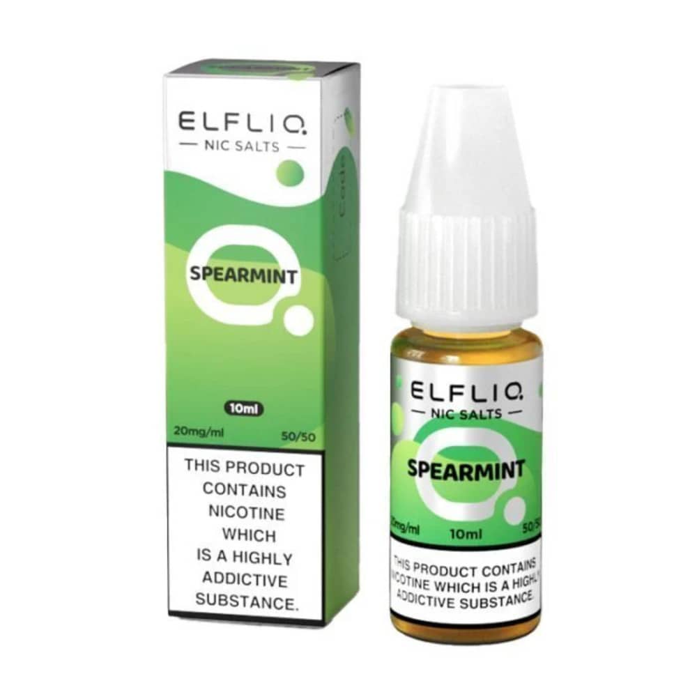 Elf Bar Elfliq Nic Salt E-Liquids 10ml Box of 10 Spearmint 20mg