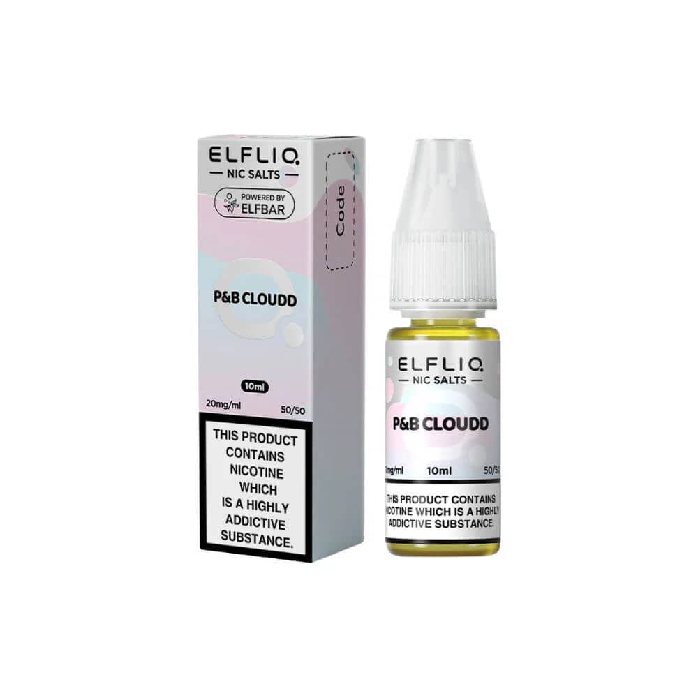 Elf Bar Elfliq Nic Salt E-Liquids 10ml Box of 10 P&B Cloudd 20mg