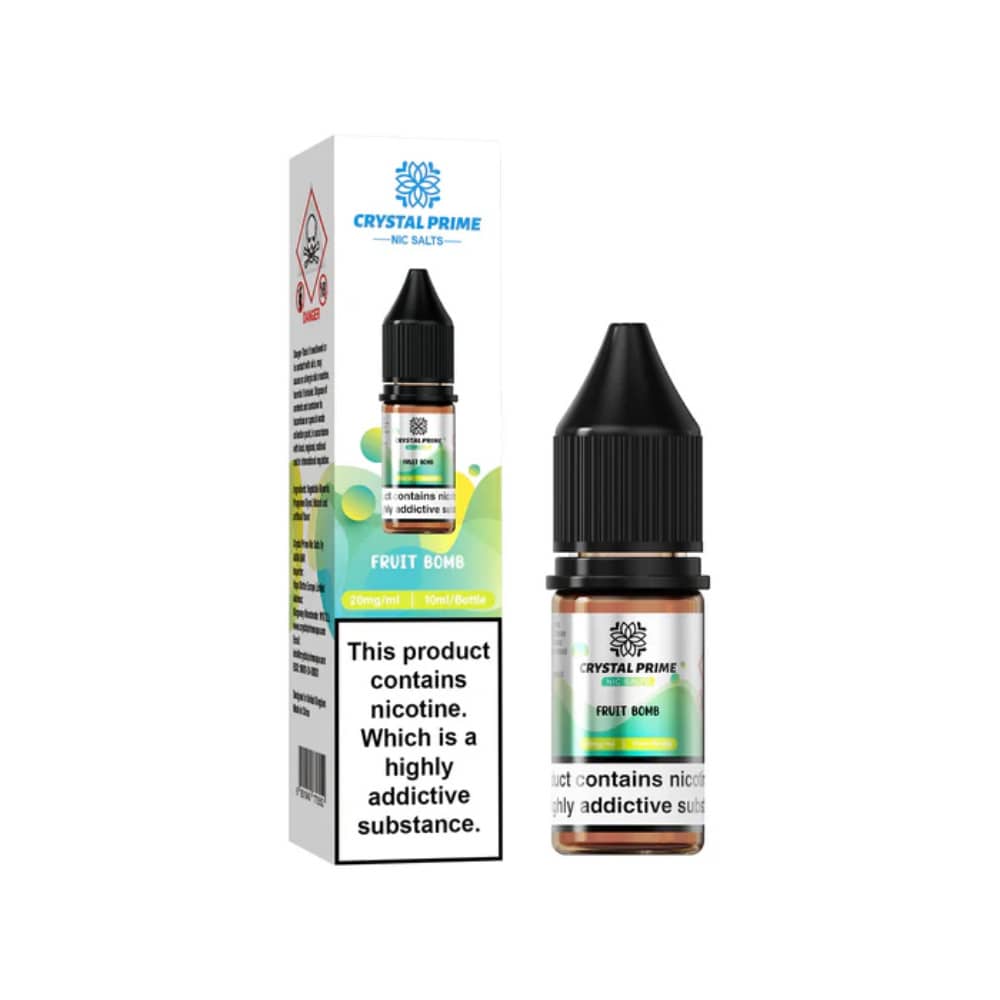Crystal Prime Nic Salts E-Liquids 10ml Box of 10 Fruit Bomb 10mg