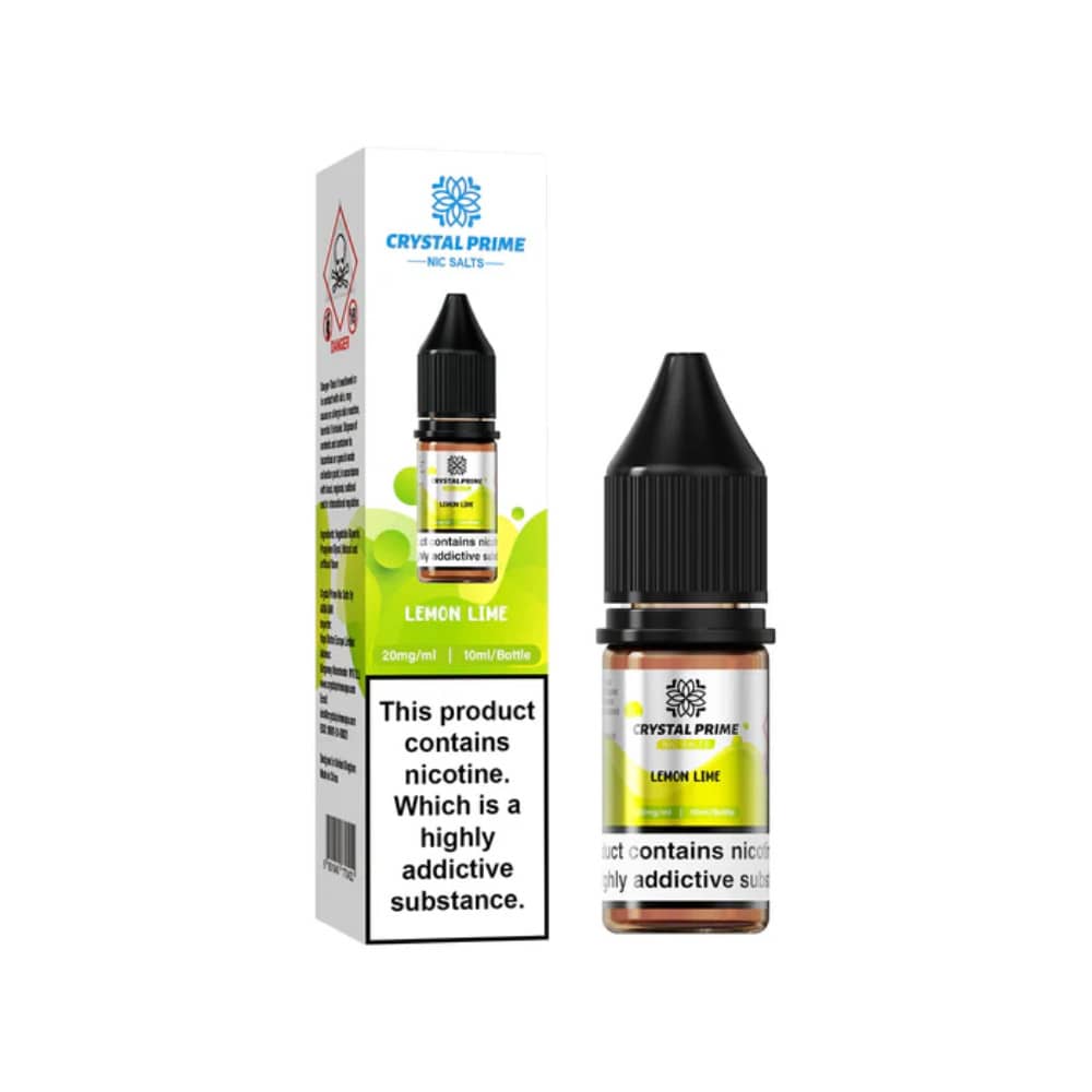 Crystal Prime Nic Salts E-Liquids 10ml Box of 10 Lemon Lime 20mg