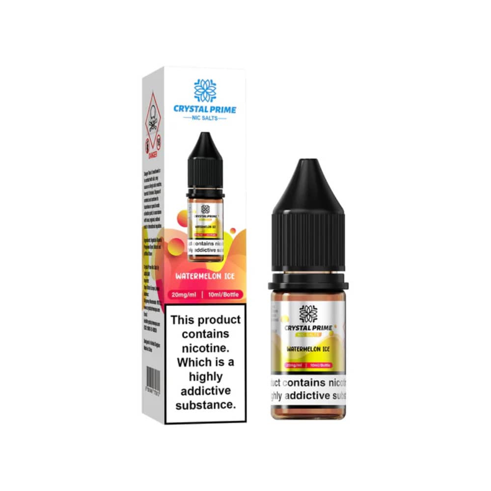 Crystal Prime Nic Salts E-Liquids 10ml Box of 10 Watermelon Ice 20mg