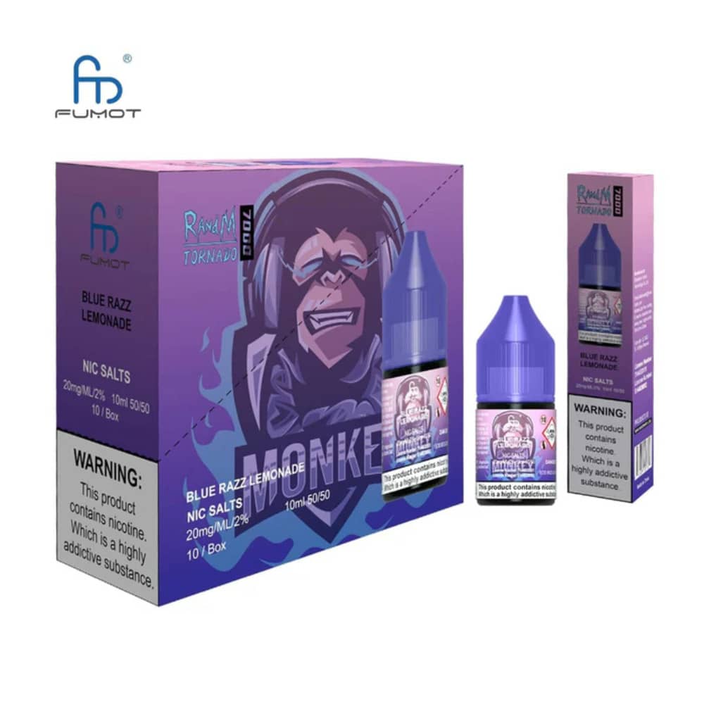 RandM 7000 Nic Salts E-Liquids 10ml Box of 10 Blue Razz Lemonade