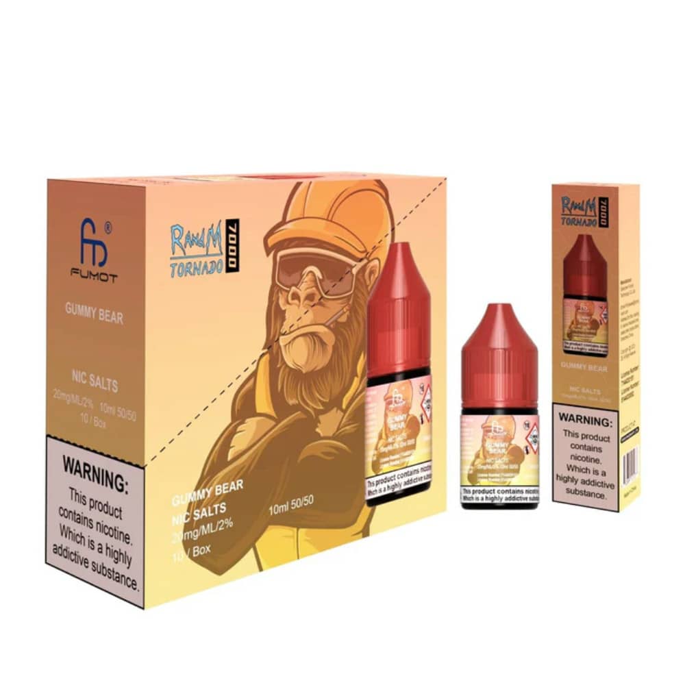 RandM 7000 Nic Salts E-Liquids 10ml Box of 10 Gummy Bear