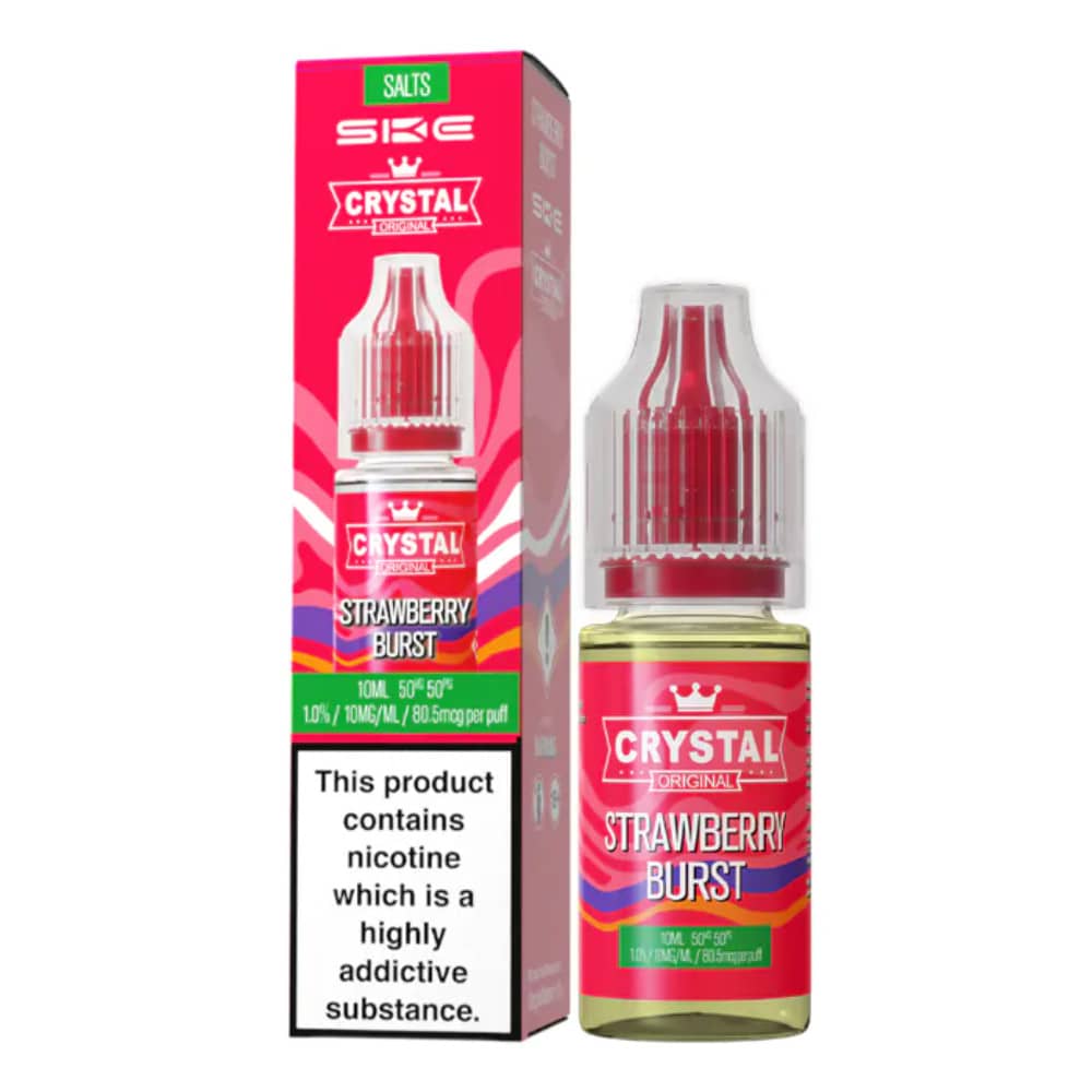 Ske Crystal Nic Salts E-Liquids 10ml Box of 10 Strawberry Burst 10mg