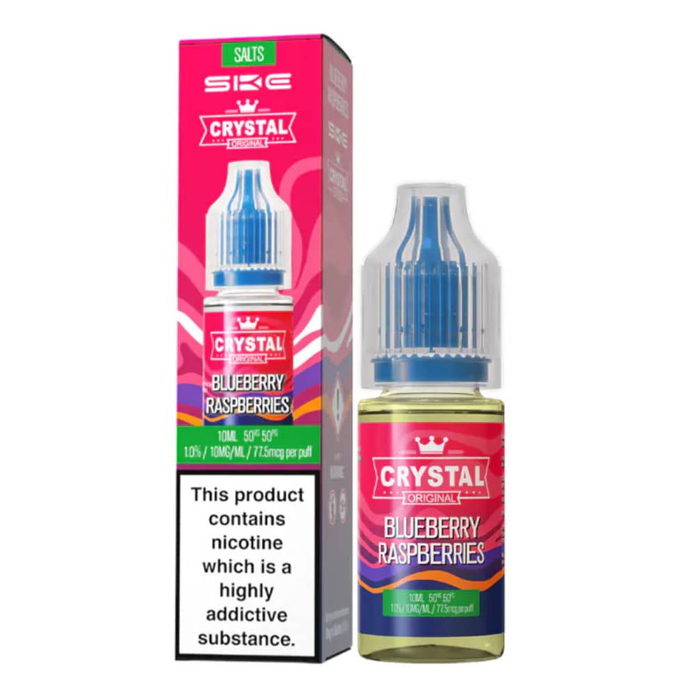 Ske Crystal Nic Salts E-Liquids 10ml Box of 10 Blueberry Raspberry 10mg