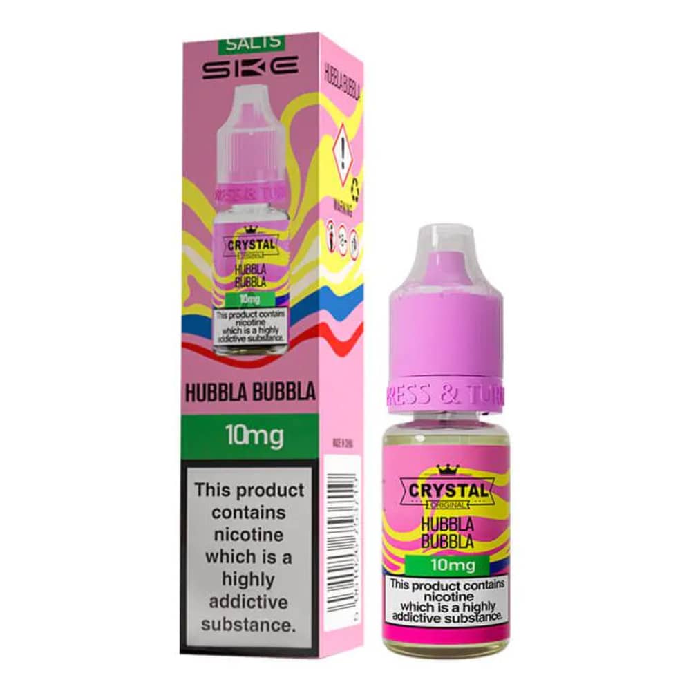 Ske Crystal Nic Salts E-Liquids 10ml Box of 10 Hubbla Bubbla 10mg