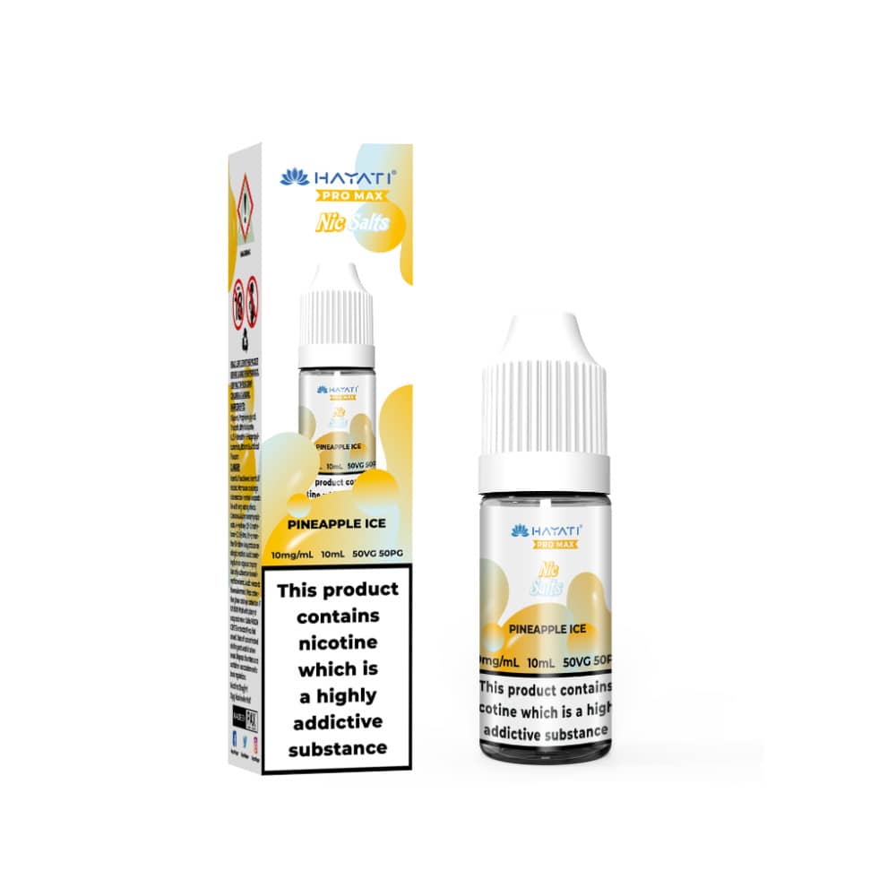 Hayati Pro Max Nic Salts E-Liquids 10ml Box of 10 Pineapple Ice 10mg
