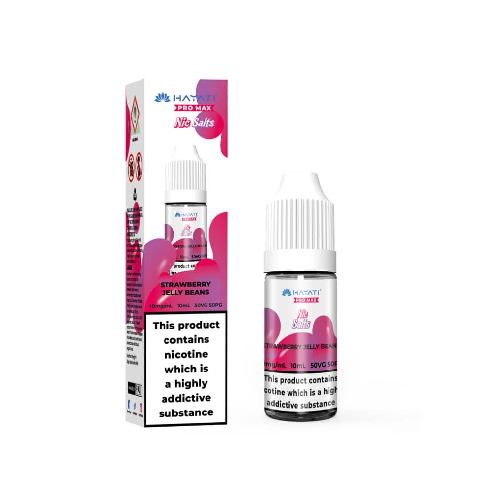 Hayati Pro Max Nic Salts E-Liquids 10ml Box of 10 Strawberry Jelly Beans 10mg