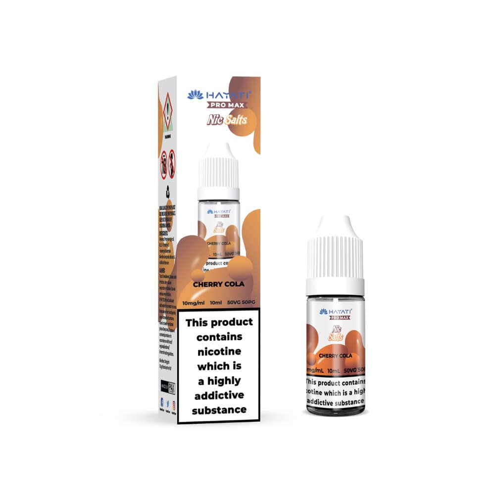 Hayati Pro Max Nic Salts E-Liquids 10ml Box of 10 Cherry Cola 20mg