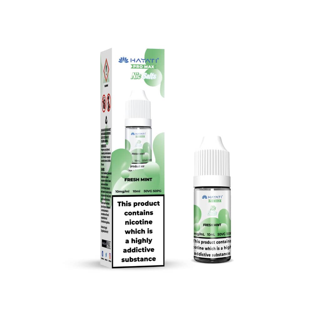 Hayati Pro Max Nic Salts E-Liquids 10ml Box of 10 Fresh Mint 20mg