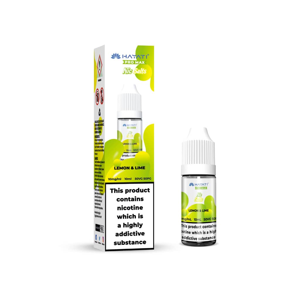 Hayati Pro Max Nic Salts E-Liquids 10ml Box of 10 Lemon Lime 20mg