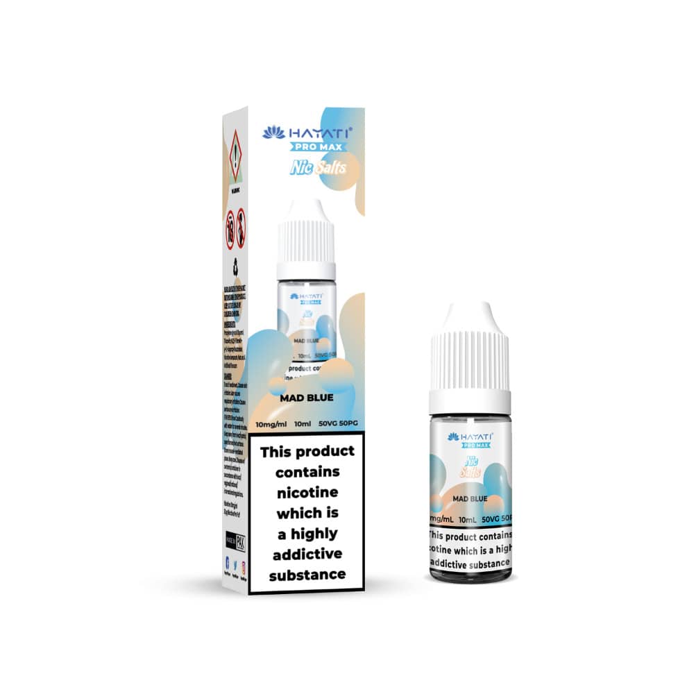 Hayati Pro Max Nic Salts E-Liquids 10ml Box of 10 Mad Blue 20mg