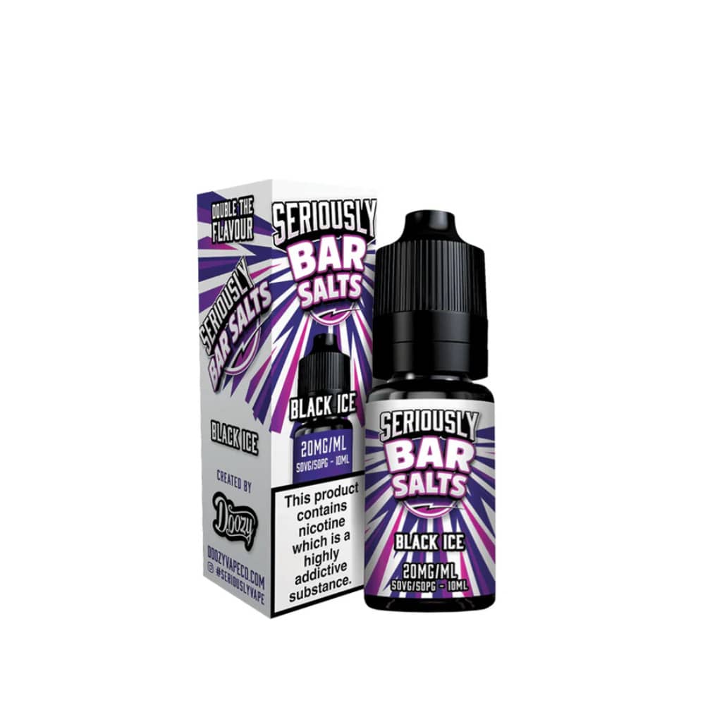 Doozy Seriously Bar Salts 10ml e liquids 10ml Box of 10 Black Ice 20mg