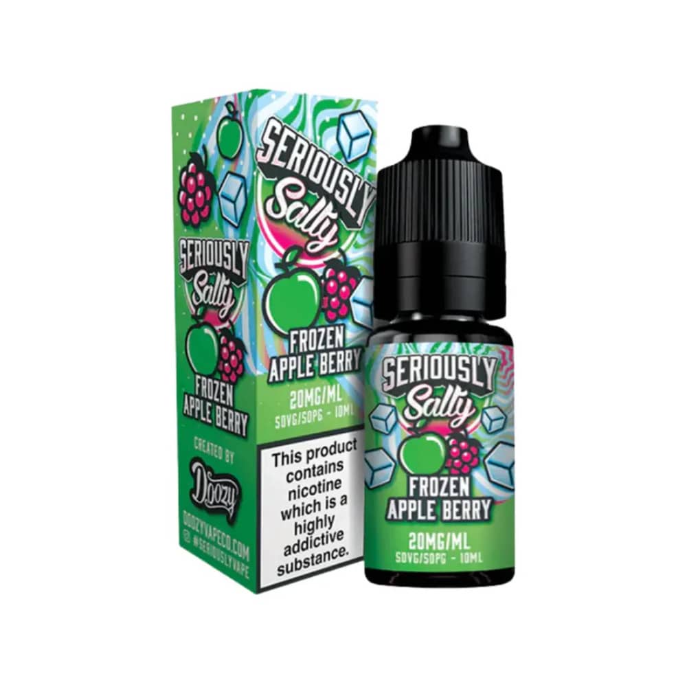 Doozy Seriously Salty Nic Salts e liquids 10ml Box of 10 Frozen Apple Berry 20mg
