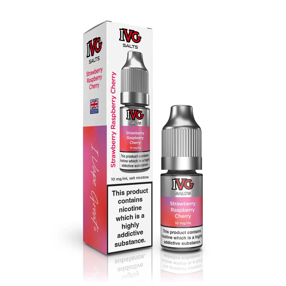 IVG Salt e liquids 10ml Box of 10 Strawberry Raspberry Cherry 20mg