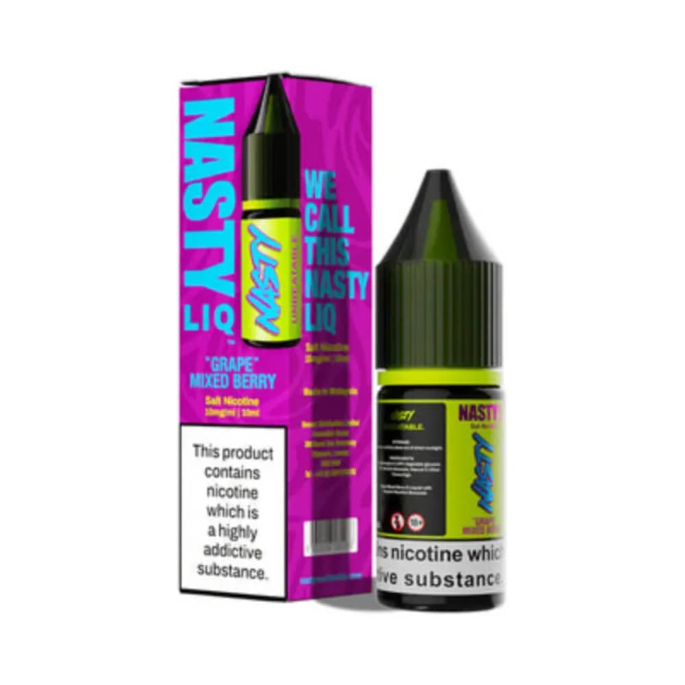 Nasty Liq Nic Salts e liquids 10ml Box of 10 Grape Mixed Berry 20mg