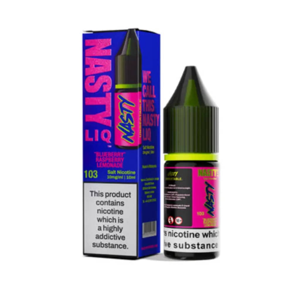 Nasty Liq Nic Salts e liquids 10ml Box of 10 Blue Raspberry Lemonade 20mg
