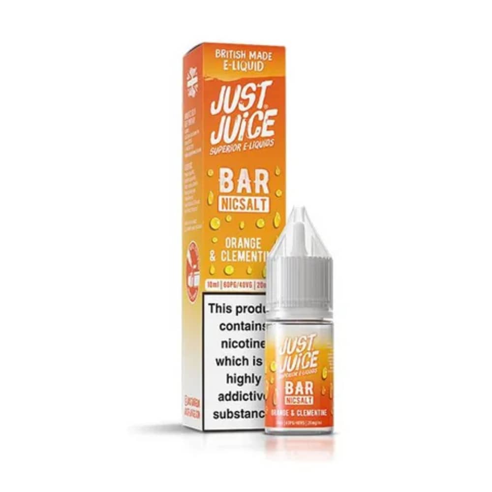 Just Juice Bar Nic Salts e liquids 10ml Box of 10 Orange Clementine 10mg
