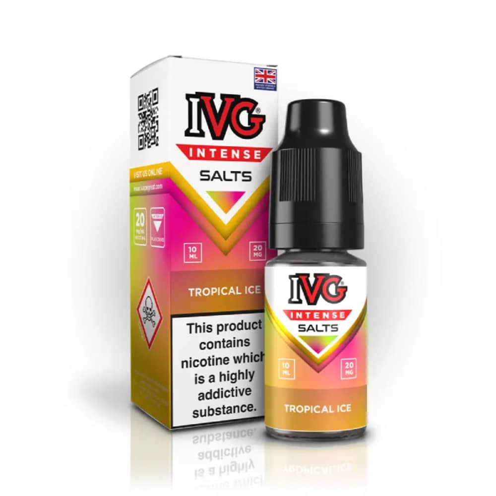 IVG Intense Nic Salts e liquids 10ml Box of 10 Tropical Ice 10mg