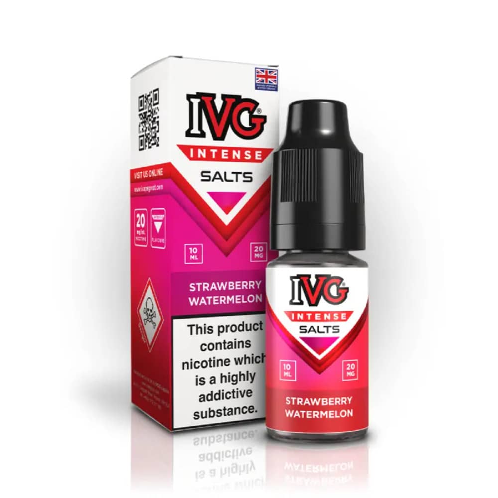 IVG Intense Nic Salts e liquids 10ml Box of 10 Strawberry Watermelon 10mg