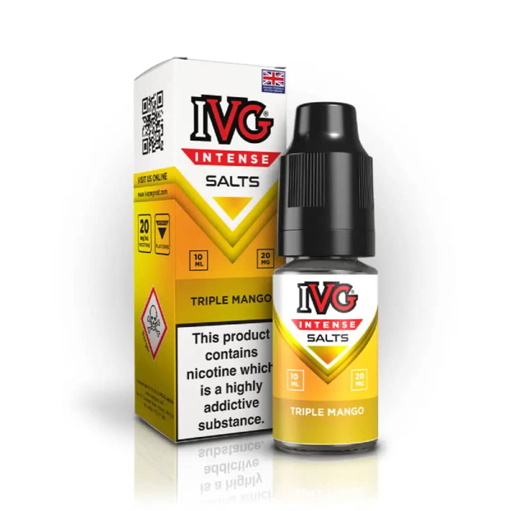 IVG Intense Nic Salts e liquids 10ml Box of 10 Triple Mango 20mg