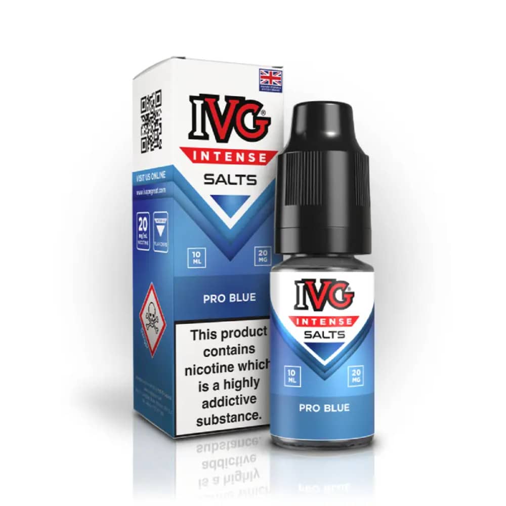 IVG Intense Nic Salts e liquids 10ml Box of 10 Pro Blue 20mg