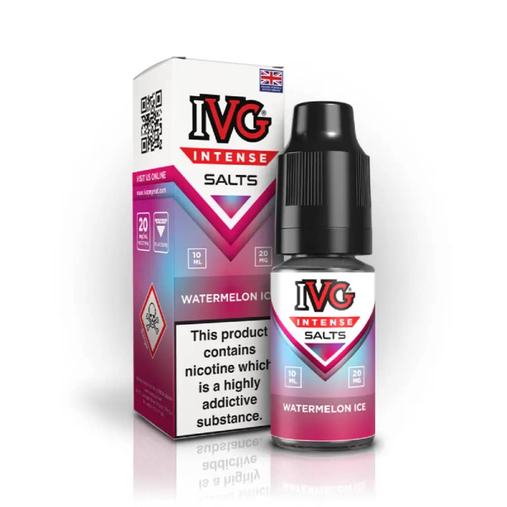 IVG Intense Nic Salts e liquids 10ml Box of 10 Watermelon Ice 10mg