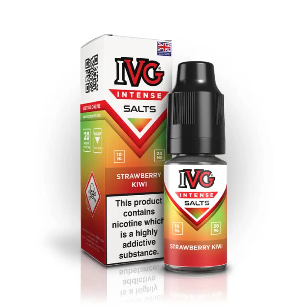 IVG Intense Nic Salts e liquids 10ml Box of 10 Strawberry Kiwi 10mg