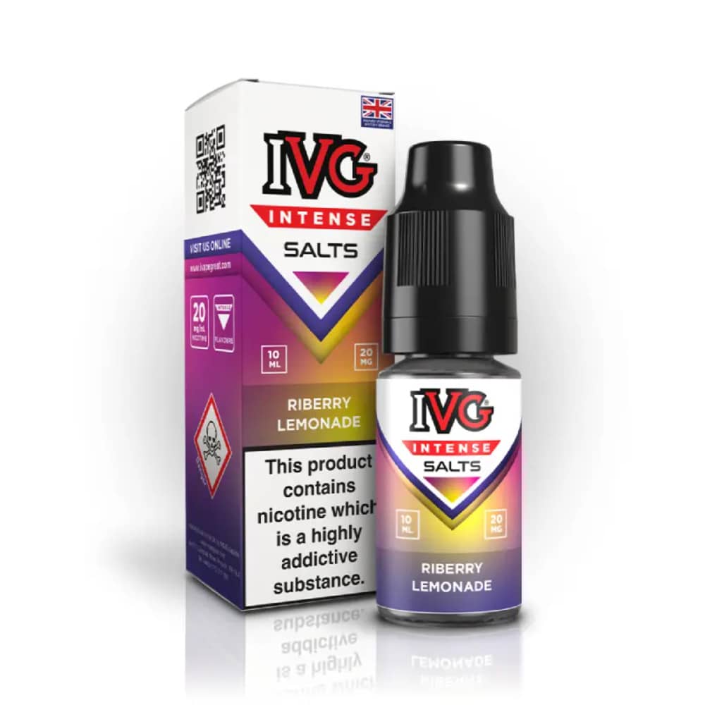 IVG Intense Nic Salts e liquids 10ml Box of 10 Riberry Lemonade 10mg