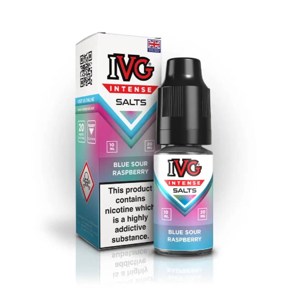 IVG Intense Nic Salts e liquids 10ml Box of 10 Blue Sour Raspberry 10mg