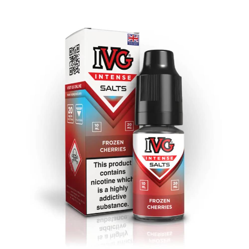 IVG Intense Nic Salts e liquids 10ml Box of 10 Frozen Cherries 20mg