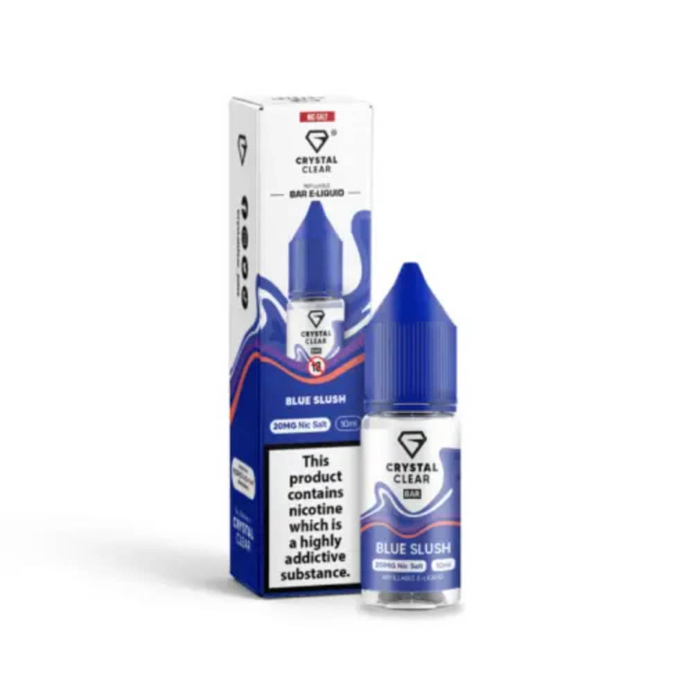 Crystal Clear Nic Salts e liquids 10ml Box of 10 Blue Slush 20mg