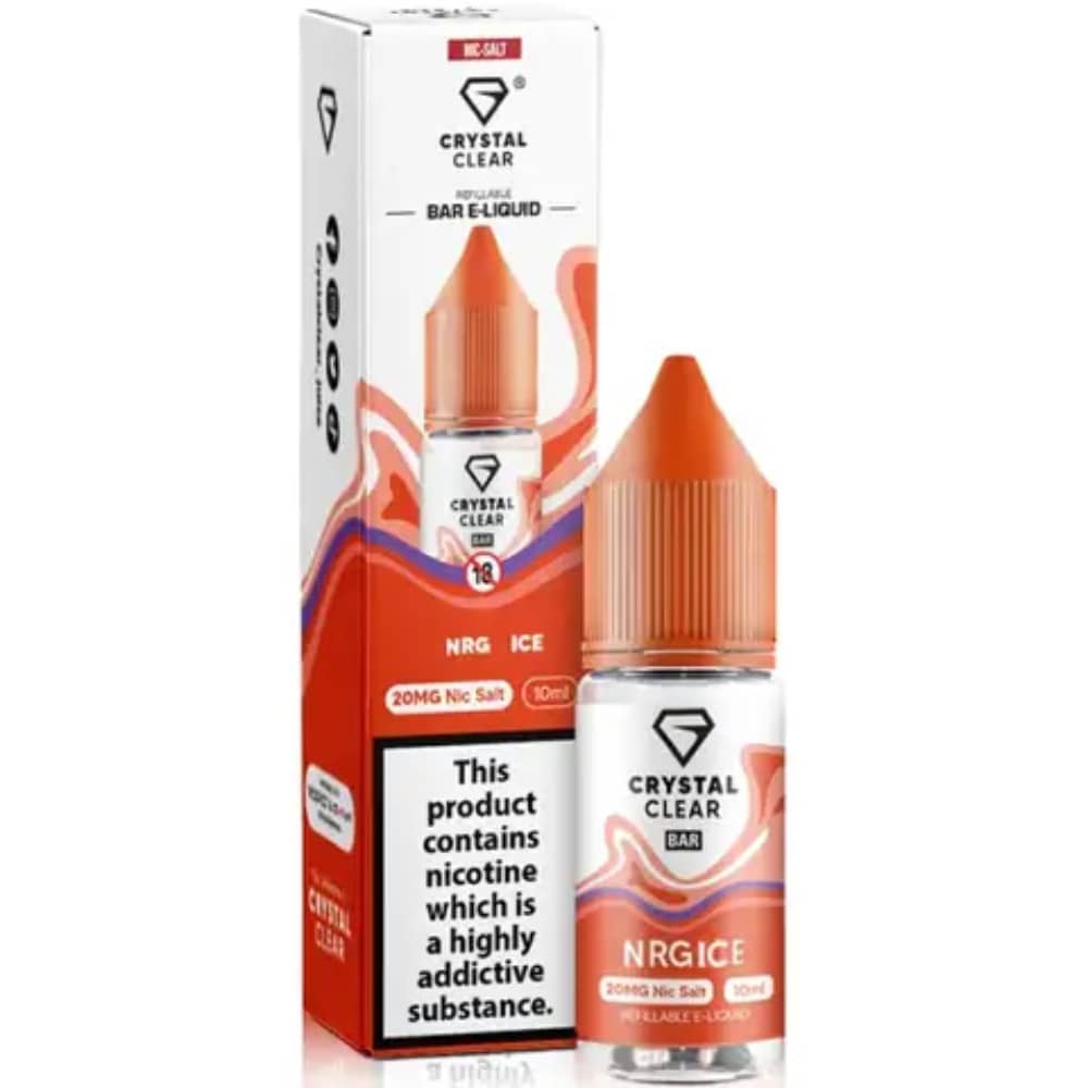 Crystal Clear Nic Salts e liquids 10ml Box of 10 Energy Ice 20mg