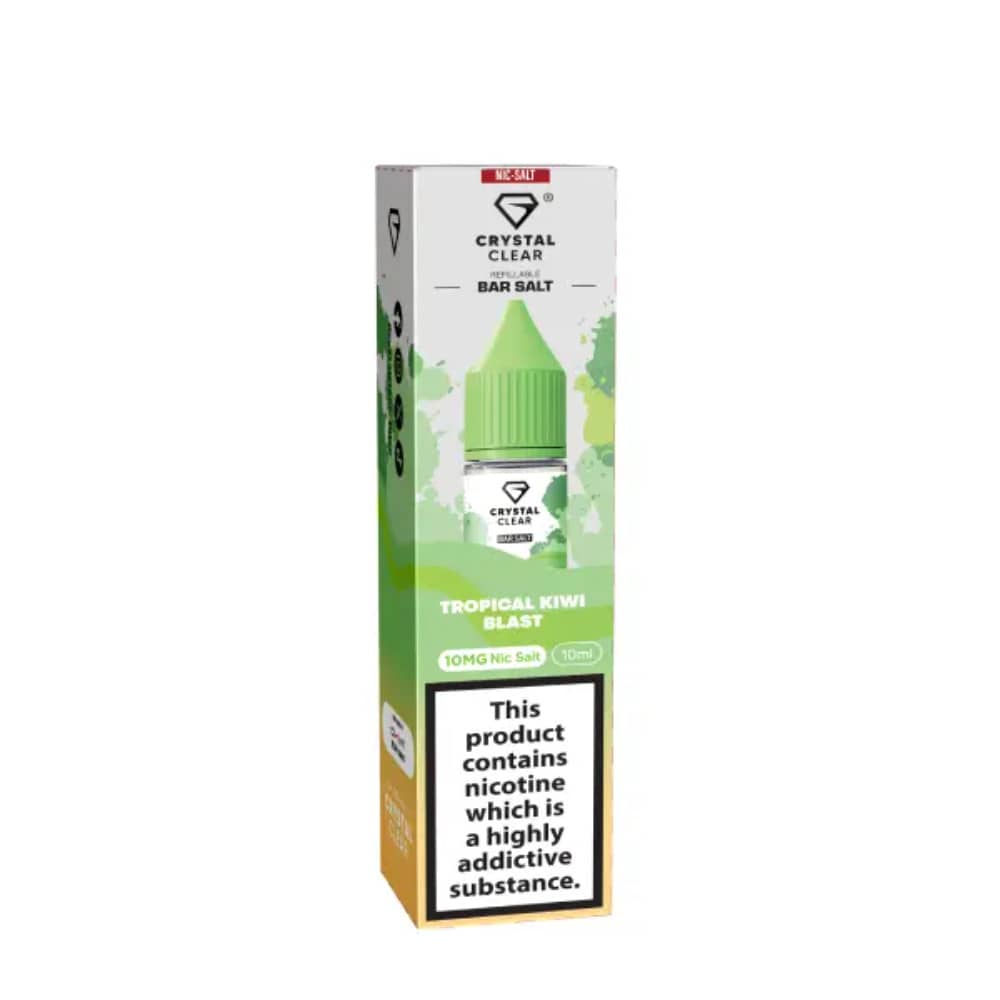 Crystal Clear Nic Salts e liquids 10ml Box of 10 Tropical Kiwi Blast 10mg