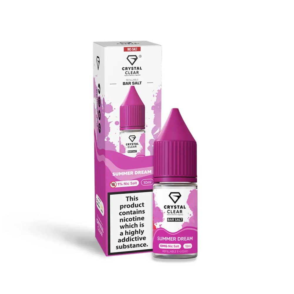 Crystal Clear Nic Salts e liquids 10ml Box of 10 Summer Dream 10mg