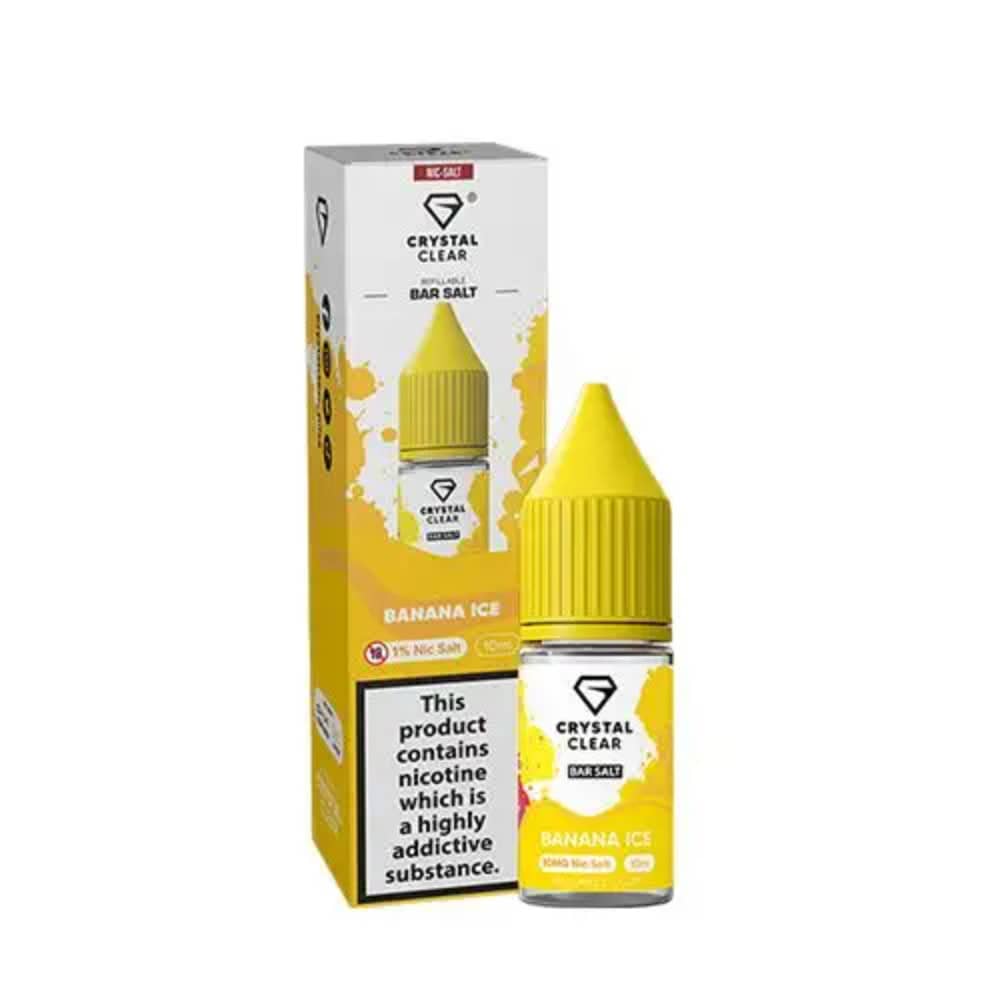 Crystal Clear Nic Salts e liquids 10ml Box of 10 Banana Ice 20mg