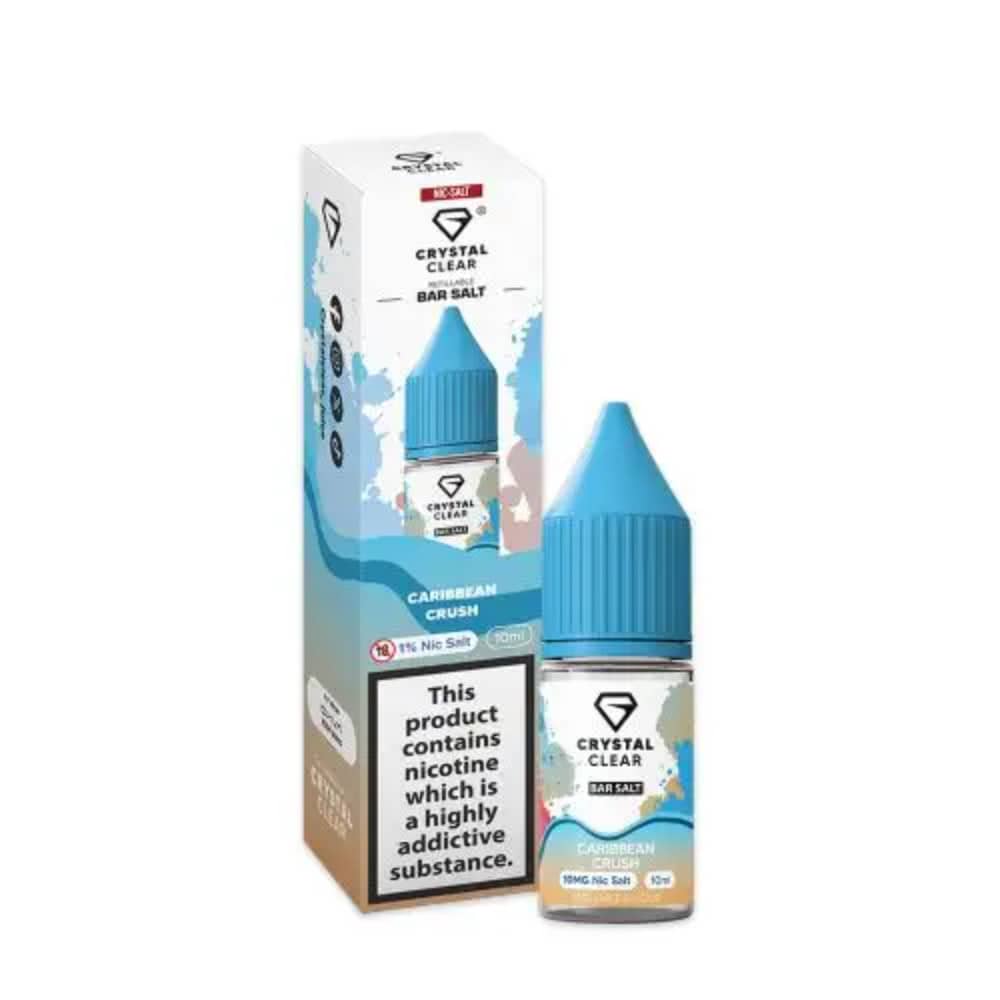 Crystal Clear Nic Salts e liquids 10ml Box of 10 Caribbean Crush 20mg